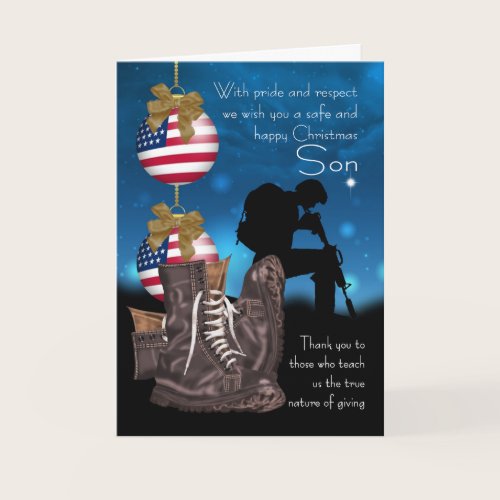 Son Military Christmas Greeting Card With Pride Son Military Christmas Greeting Card With Pride