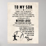 Son Motivational Poster Gift- To My Son Poster<br><div class="desc">i Want You to Believe deep in Your Heart That You're Capable of achieving Anything You Put Your Mind to, . That You Will Never Lose You Either Win or Learn.</div>