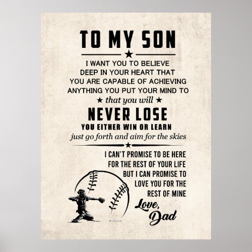 Son Motivational Poster Gift_ To My Son Poster