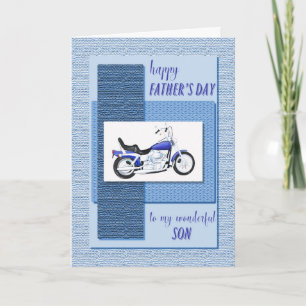 Son, motor bike Father's Day Card