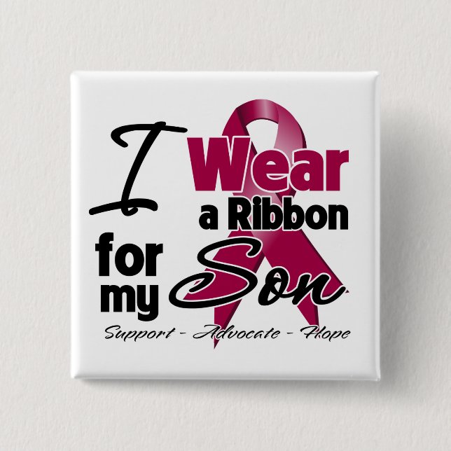 Son - Multiple Myeloma Ribbon Pinback Button (Front)