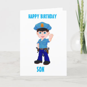 SON & MY FAVORITE POLICEMAN ON BIRTHDAY! CARD