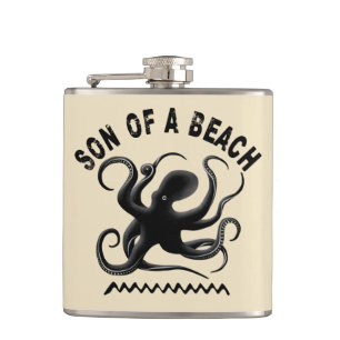 Son of a beach - Pun design for sea life lover Flask