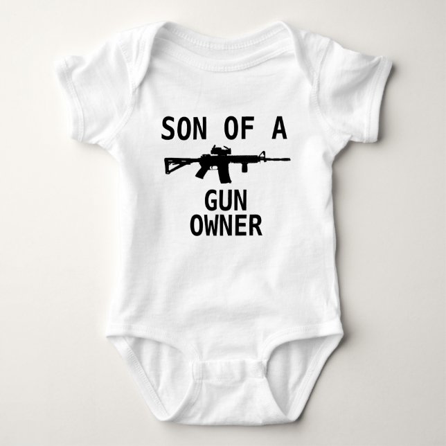 SON OF A GUN OWNER SECOND AMENDMENT BABY BODYSUIT (Front)