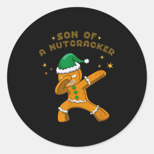 Son Of A Nutcracker Pajamas Christmas Gingerbread Classic Round Sticker