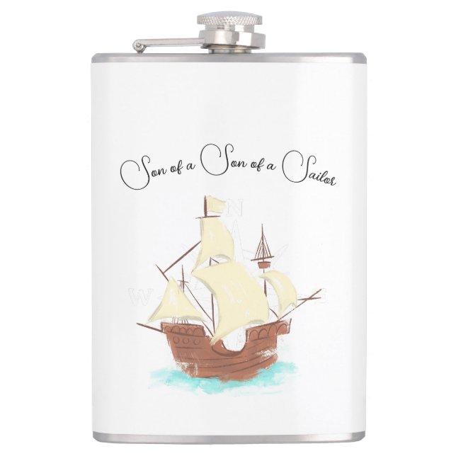 Son of a Son of a Sailor pirate Flask (Front)