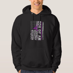 Son of a Warrior Epilepsy Purple Ribbon Support Us Hoodie