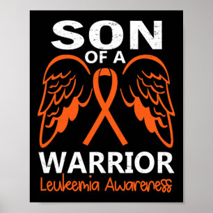Son Of A Warrior Leukemia Awareness Angel Wings Poster