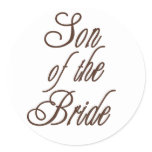 Son of Bride Classy Browns Classic Round Sticker
