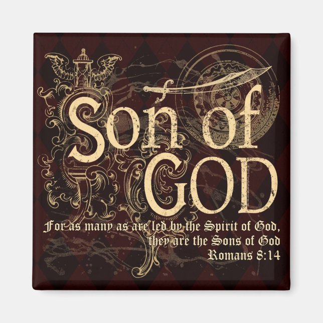 Son of God, Romans 8:14 Christian Magnet (Front)
