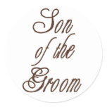 Son of Groom Classy Browns Classic Round Sticker