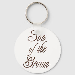 Son of Groom Classy Browns Keychain