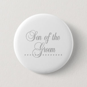 Son of Groom Gray Elegance Pinback Button