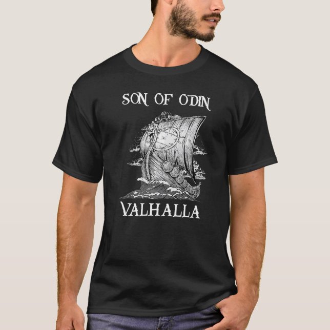 Son of Odin Valhalla Nordic Odin Mythology Celtic T-Shirt (Front)