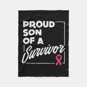 Son Of Survivor Breast Cancer Support Gift Fleece Blanket