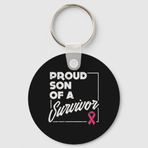 Son Of Survivor Breast Cancer Support Gift Keychain