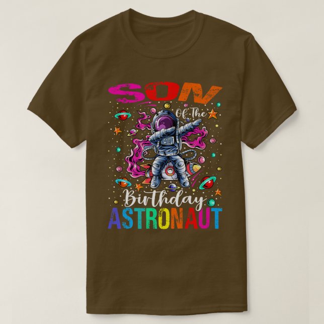 Son Of The Birthday Astronaut Boy Space Theme Kids T-Shirt (Design Front)