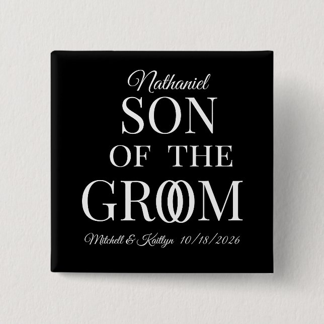 Son of the Groom Wedding Button (Front)