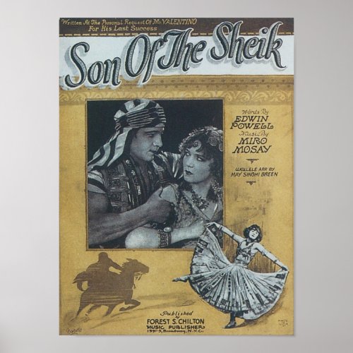Son of the Sheik Vintage Songbook Cover Poster
