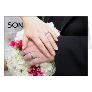 ***SON*** ON WEDDING DAY" WISHING YOU HAPPINESS CARDS