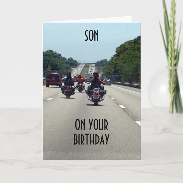 **SON** ON YOUR BIRTHDAY HIT THE ROAD CARD (Front)