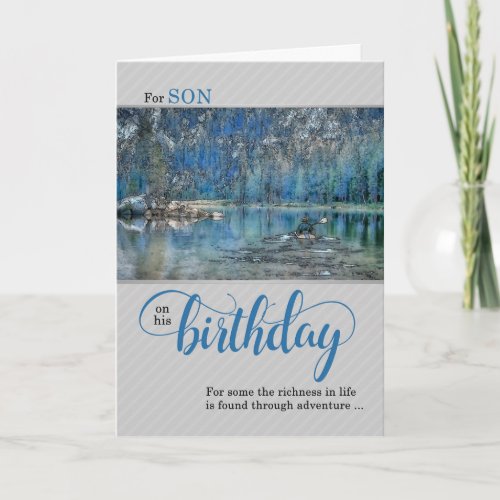 Son Outdoors Kayak Birthday for Sportsman Card