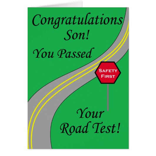 Son Passed Road Test! Cards (Front)