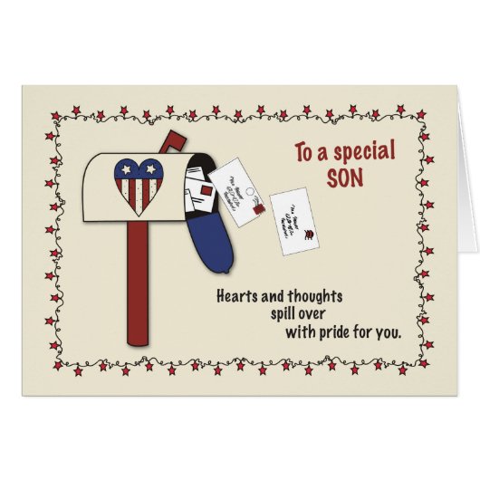 Son Patriotic Mailbox, Military Support Cards (Front Horizontal)