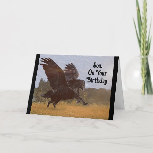 Son Pegasus Birthday Greeting Card 