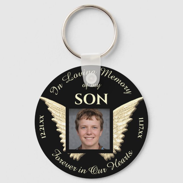 Son Photo Memorial Keychain (Front)