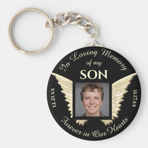Son Photo Memorial Keychain