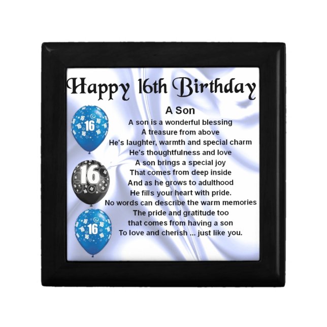 Son poem - 16th Birthday design Gift Box (Front)