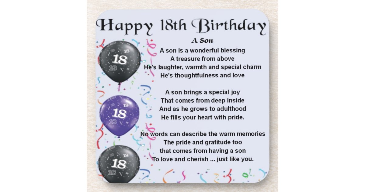 18th birthday poems for son