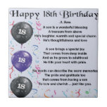 Son Poem 18th Birthday Ceramic Tile<br><div class="desc">A great gift for a son on his 18th birthday</div>