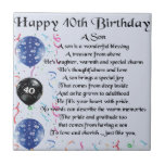 Son Poem  - 40th Birthday Design Ceramic Tile at Zazzle