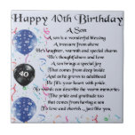 Son Poem  - 40th Birthday Design Ceramic Tile<br><div class="desc">A great gift for a son on his 40th birthday</div>