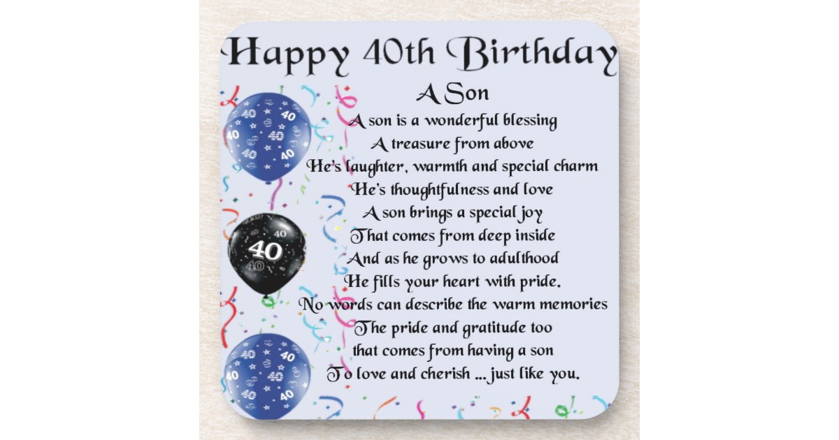 son-poem-40th-birthday-design-coaster-zazzle