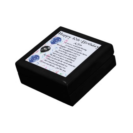 Son Poem - 40th Birthday Design Gift Box | Zazzle