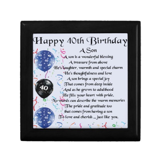 Son Poem  - 40th Birthday Design Gift Box (Front)