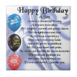 Son Poem  -  Happy Birthday Ceramic Tile<br><div class="desc">A great gift for a son on his birthday</div>