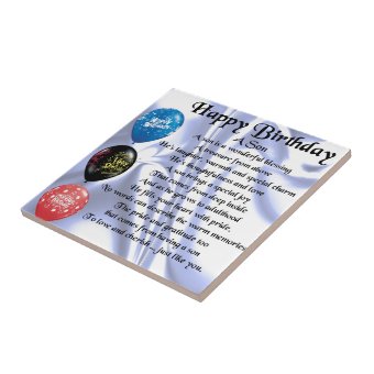 Son Poem - Happy Birthday Ceramic Tile | Zazzle