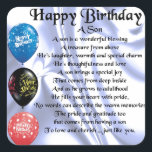 Son Poem  -  Happy Birthday Square Sticker<br><div class="desc">A great gift for a son on his birthday</div>