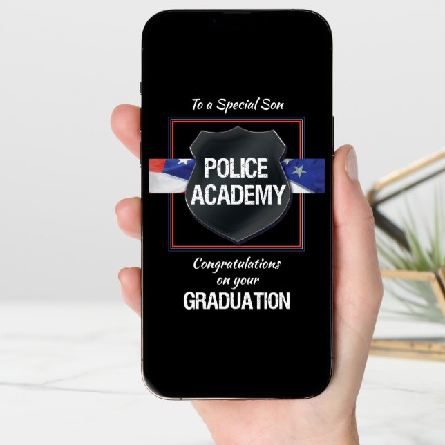 Son, Police Academy Graduation Congratulations Card (Front Digital)
