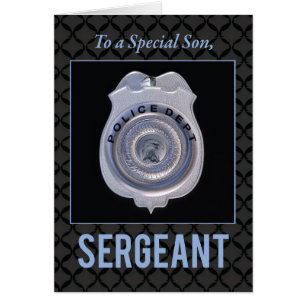 Son, Promotion to Sergeant in Police Department Cards
