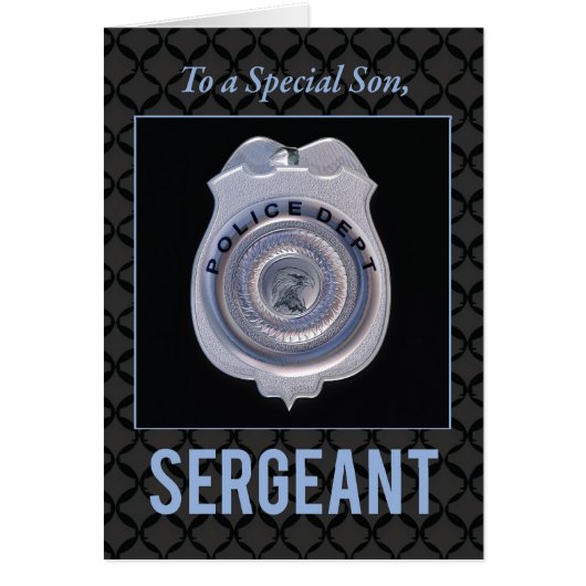 Son, Promotion to Sergeant in Police Department Cards (Front)