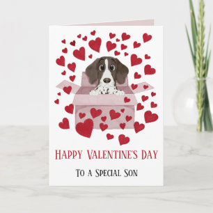 Son Puppy in Box Valentine's Card