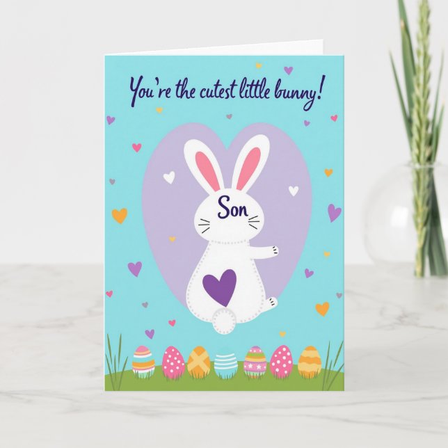 Son Purple Heart Pattern Card (Front)