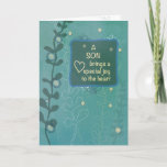 Son Religious Birthday Green Hand Drawn Look Card<br><div class="desc">It’s the time of the year again when your son will celebrate another birthday. Make his heart melt this time by giving him this card that has the most touching birthday message ever.</div>