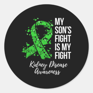 Son’s Fight Is My Fight Kidney Disease Awareness Classic Round Sticker