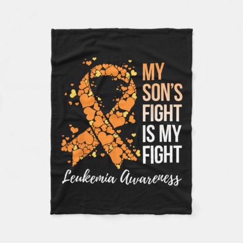 Sons Fight Is My Fight Leukemia Awareness  Fleece Blanket